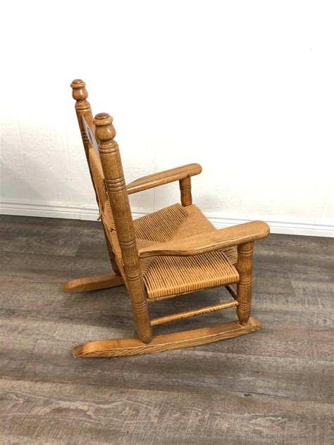 Cracker Barrel Hardwood Woven Child Rocking Chair