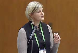 She sits on the boards of transurban group and mirvac. IAG executive Sam Mostyn speaking at the 2020 summit (ABC News in Science)