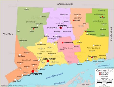 Connecticut On A Map Verjaardag Vrouw 2020