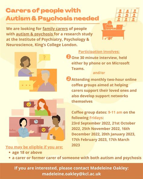 carer of people with autism and psychosis kcl group a caring mind