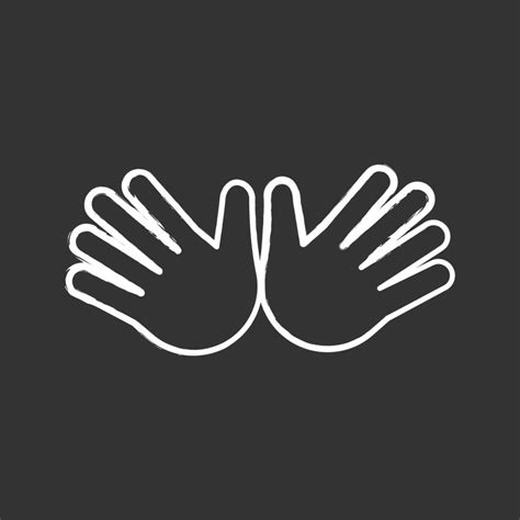 Open Hands Chalk Icon Jazz Hands Emoji Hug Gesture Emoticon Isolated