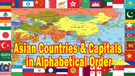 Asian Countries And Capitals In Alphabetical Order Youtube