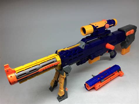 Nerf N Strike Longshot Cs 6 Nerf Gun Blue Complete With Scope And Clips