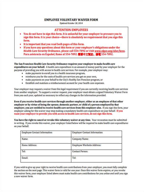 For tax years beginning after 2013, the credit is only available for a 2 consecutive tax year credit period. FREE 8+ Employee Waiver Forms in PDF | Ms Word