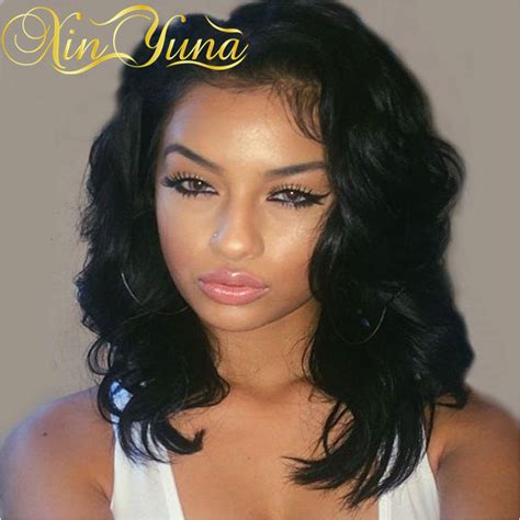 8a Short Human Hair Bob Wavy Wigs For Black Women Full Lace Wig