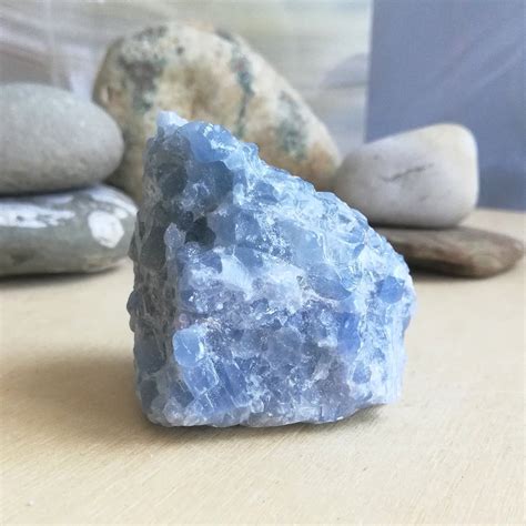 Raw Natural Blue Calcite Crystal Rough Mineral Specimen For Etsy