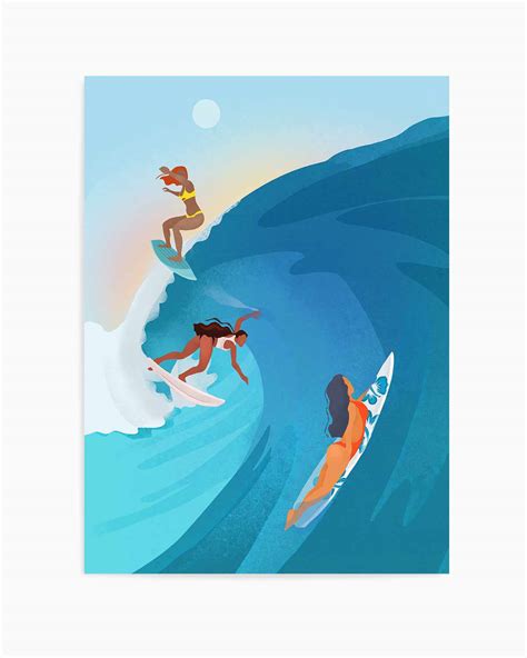 Buy Surfers By Petra Lizde Wall Art Print Next Day Shipping