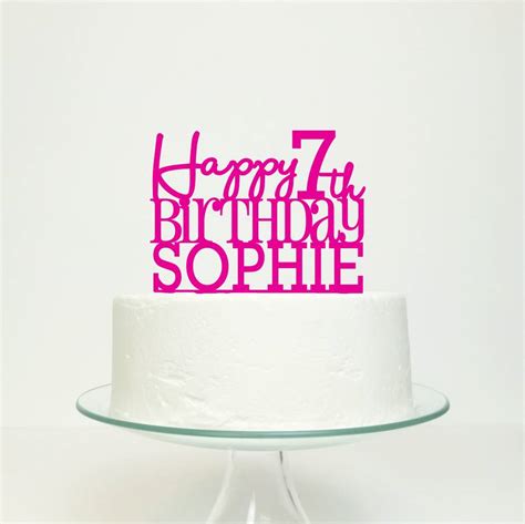 Personalised Happy Birthday Cake Topper By Miss Cake