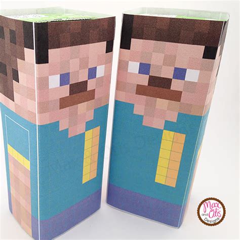 Printable Juice Box Wrappers Minecraft Steve Max And Otis Designs