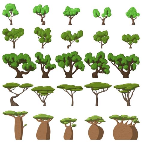 Plant And Tree Collection — Stock Vector © Dagadu 9455038