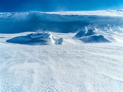 Antarctic Spindrift Blown By Blizzard Catabatic Winds Off The Ross Ice
