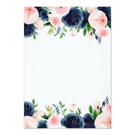 Navy and blush floral design set. Baby Shower Navy Blue Blush Pink Watercolor Floral ...