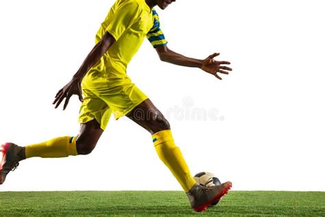 Professional African Football Or Soccer Player Isolated On White