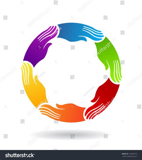 Power Hands Circle Logo Template Stock Illustration 157905776