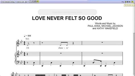 Love Never Felt So Good By Michael Jackson Piano Sheet Musicteaser