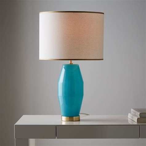 Aqua Faceted Glass Table Lamp Everything Turquoise