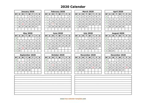 Free 12 Month Word Calendar Template 2021 2021 Calendar With Week