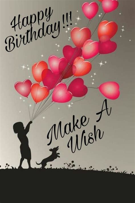 A Person Holding Balloons With The Words Happy Birthday Make A Wish On
