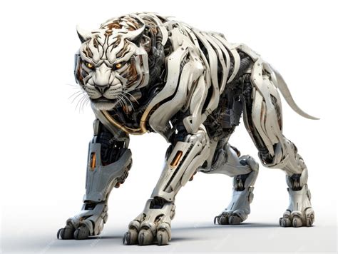 Premium Ai Image A Frightening Futuristic Killer Cyborg Tiger Full