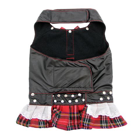 Doggles Biker Dress Dog Harness Red Plaid Baxterboo