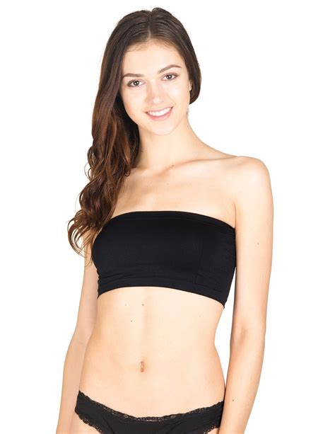 Women Basic Layering Seamless Cropped Strapless Bandeau Tube Top One