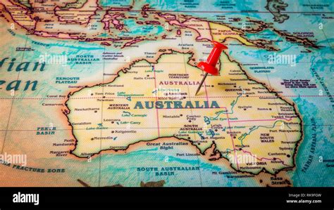 Red Pin On Australia Map Stock Photo Alamy