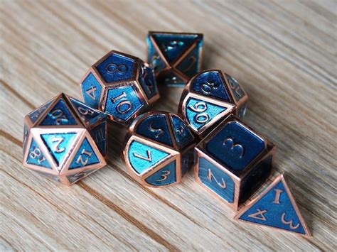 Dice Solid Metal Dice Set Dnd Dice Polyhedral Dice Set For Etsy Uk