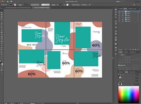 Seamless Instagram Carousel In Illustrator Design Bundles