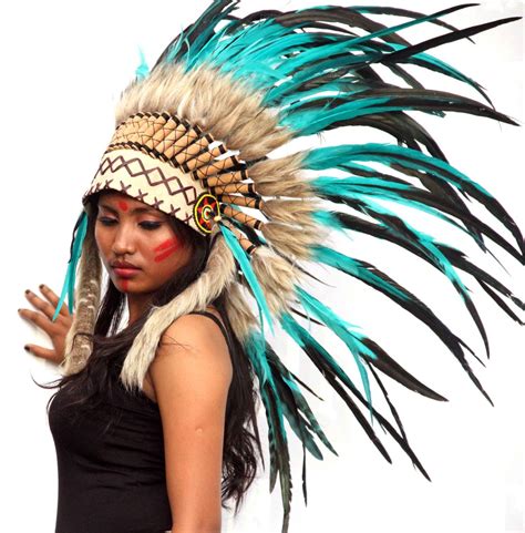 indian headdress replica short length native american style etsy in 2022 indian headdress