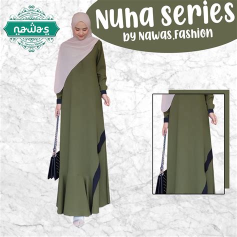 Baju muslim anak yang trendi dan gaul. Baju Gamis Wanita Muslim Nuha Series - Warna HIJAU ARMY ...