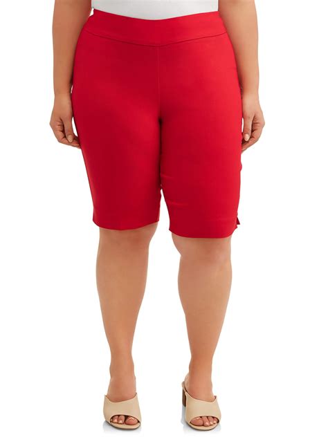 Womens Plus Size Stretch Woven Short