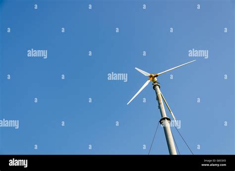Wind Turbines With Blue Sky Stock Photo Alamy