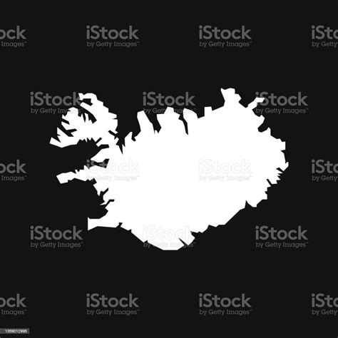 Ilustración De Mapa De Islandia Aislado Sobre Fondo Negro Y Más Vectores Libres De Derechos De