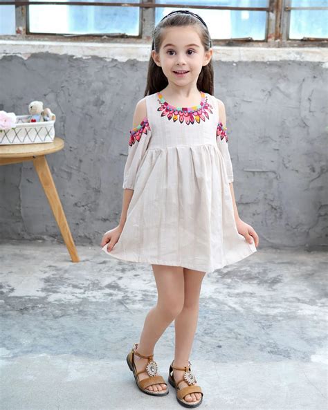 2019 Casual Children Clothing Loose Straight Printed Neck Cute Half