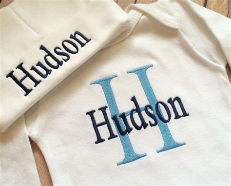 Personalized Take Home Outfit Monogram Baby Gown Hat Newborn Etsy