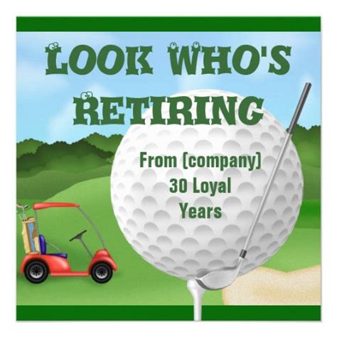 Golf Retirement Invitations Template 525 Square Invitation Card Zazzle