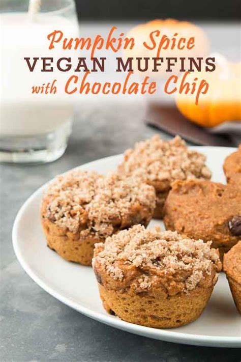 Vegan Pumpkin Spice Chocolate Chip Muffins Vegetarian