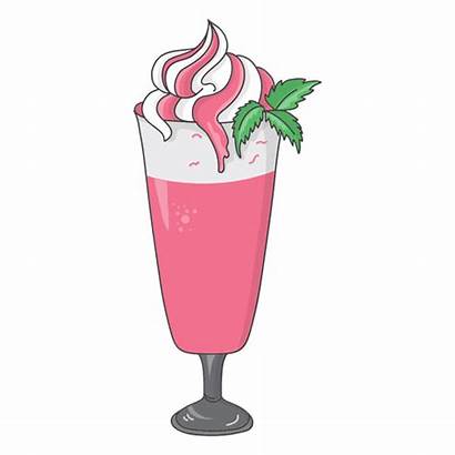 Milkshake Cartoon Batido Transparent Fresa Dessert Strawberry