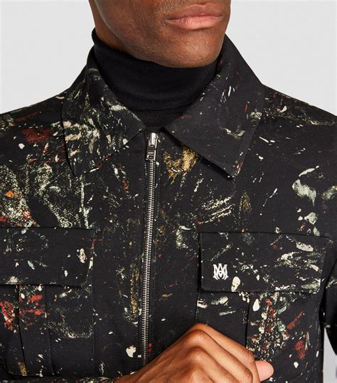 Amiri Black Paint Splatter Jacket Harrods Uk