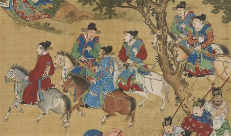 Chinese Ming Dynasty Emperor Wanli And Imperial Guards Ancient