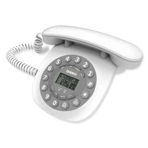 Teléfono De Sobremesa Retro Con Visor Lcd Uniden® Blanco