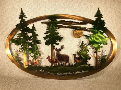 Whitetail Deer Or Bear And Mountains With Trees Indoor Or Etsy