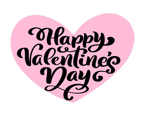 Calligraphy Phrase Happy Valentine S Day In Pink Heart Vector