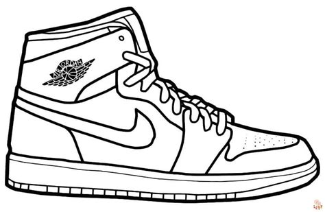 Розмальовки туфлі Джордан для друку безкоштовно та легко розфарбувати