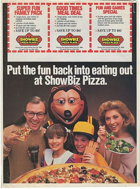 80s Fast Food Restaurants Showbiz Pizza Place Put The Fun Back