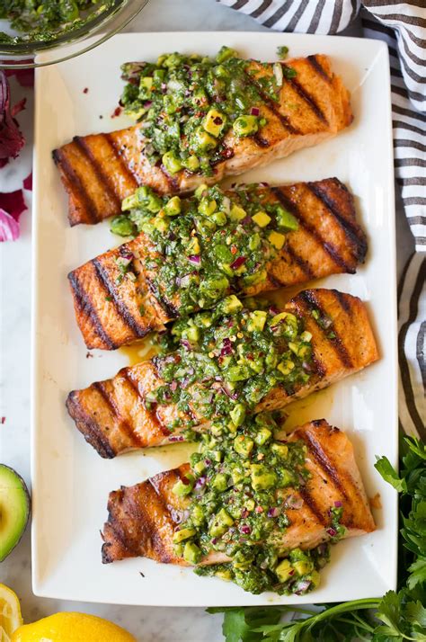 Grilled Salmon With Avocado Chimichurri Cooking Classy