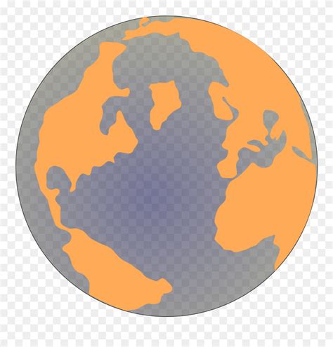 Orange And Blue Globe 2 Svg Clip Arts Red And Black Earth Transparent