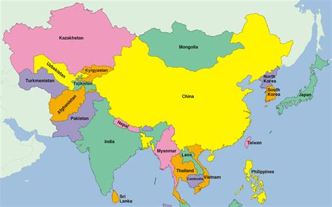 Map Of Asian Countries Political Map Of Asia And Asian Countries Maps
