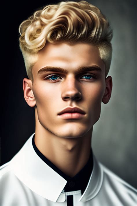 Lexica Close Up Portrait Of A 18 Year Old Blonde Russian Man His Blonde Short Hair Is Curly