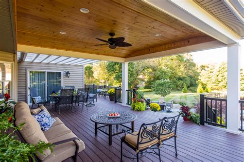 Roof Over Deck W Tray Ceiling Gasper Landscape Design And Construction